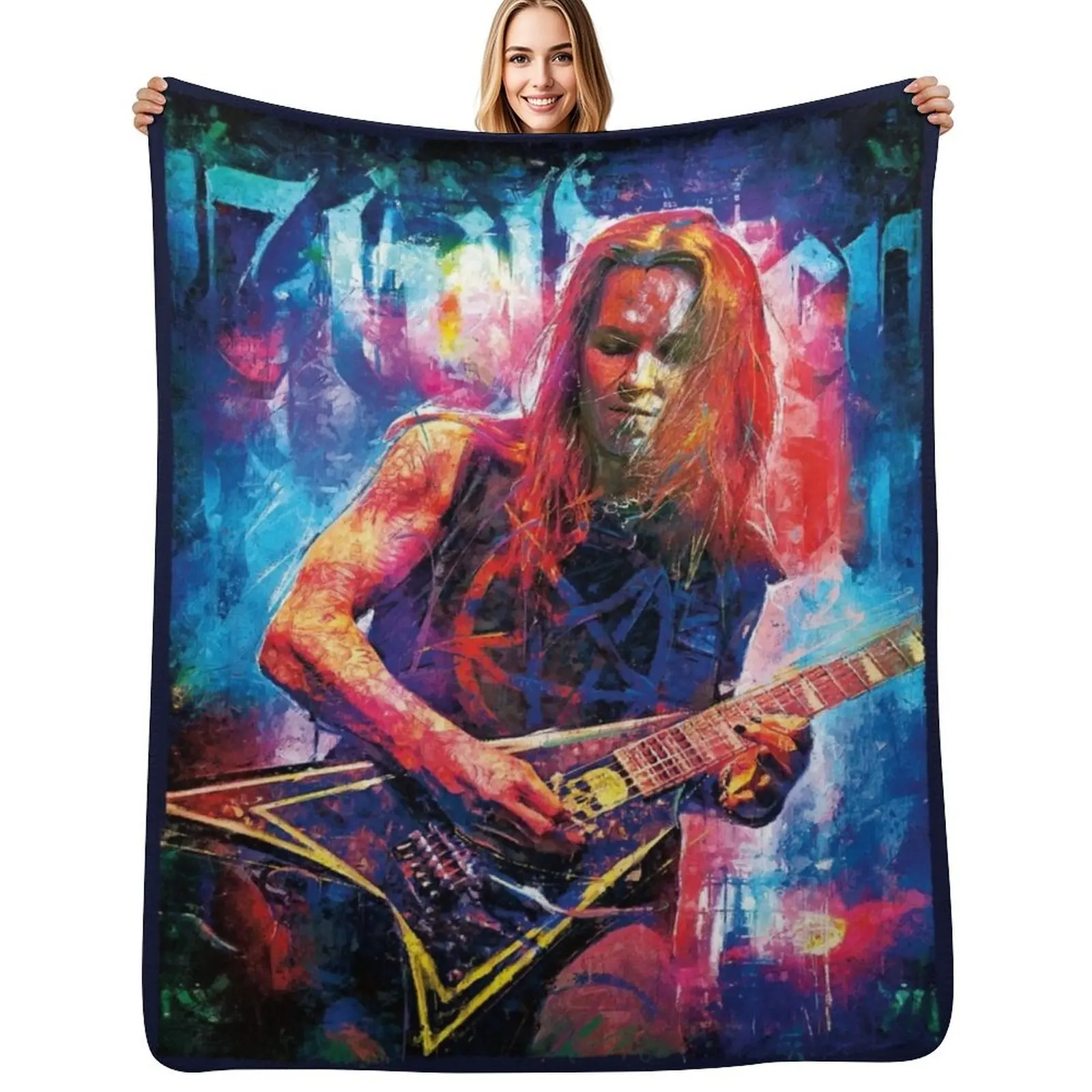 

Children Of Bodom’s Alexi Laiho frontman tribute art Throw Blanket Multi Purpose Soft Warm Blanket for Home Travel