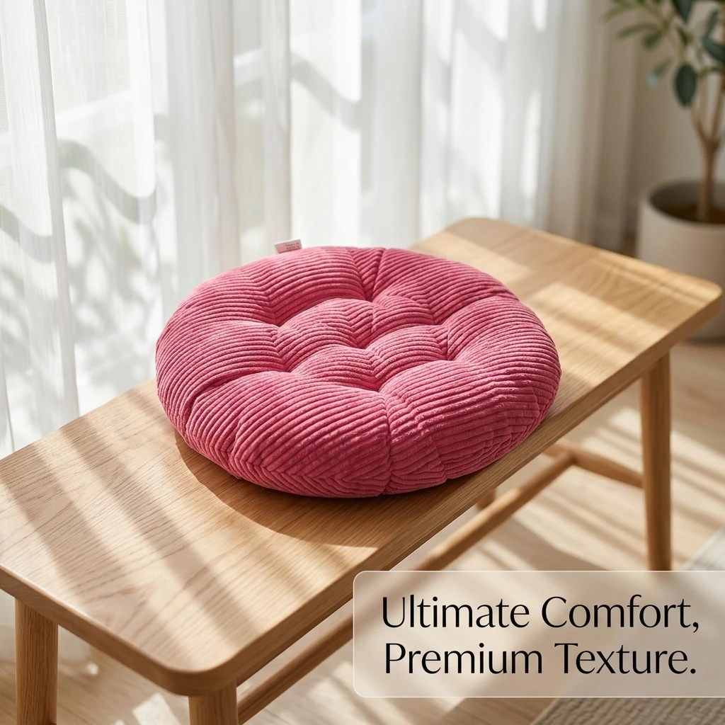 Round Thick Corduroy Chair Cushion Super Soft Ground Buttocks Futon Bedroom Bay Window Tatami Stool Cushion Decoration