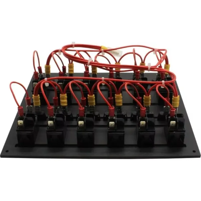6 Gang Car Boat LED Rocker Switch Control Panel Boat Switch Panel Electrical Water Resistant Switch Panel 12 Way (Fused)
