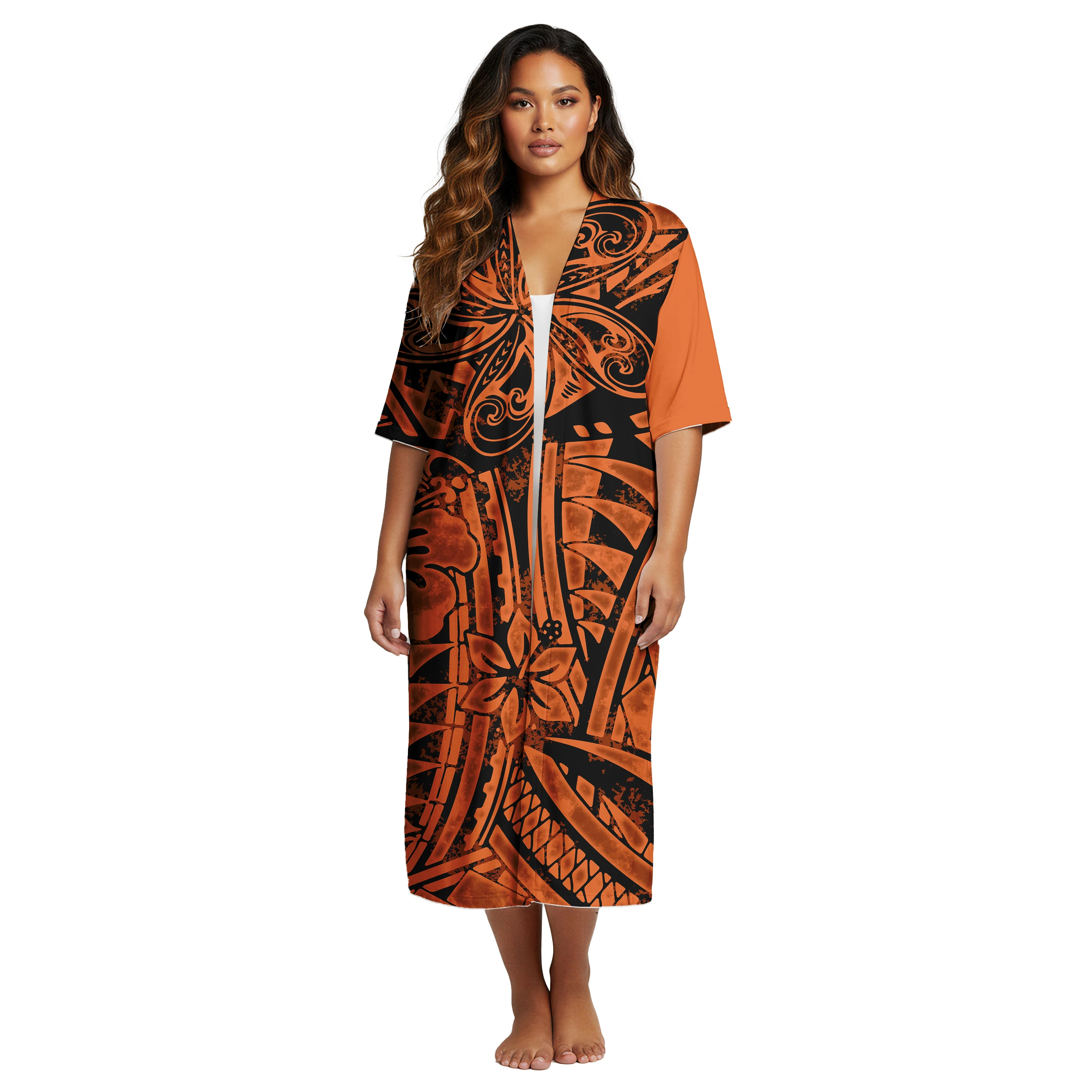 Fabryczna Cena Damska Odzież na Zamówienie Hawajski Swobodny Kardigan Peleryna Samoński Styl Etniczny Polinezyjski Damski Oversize Kimono Kardigan