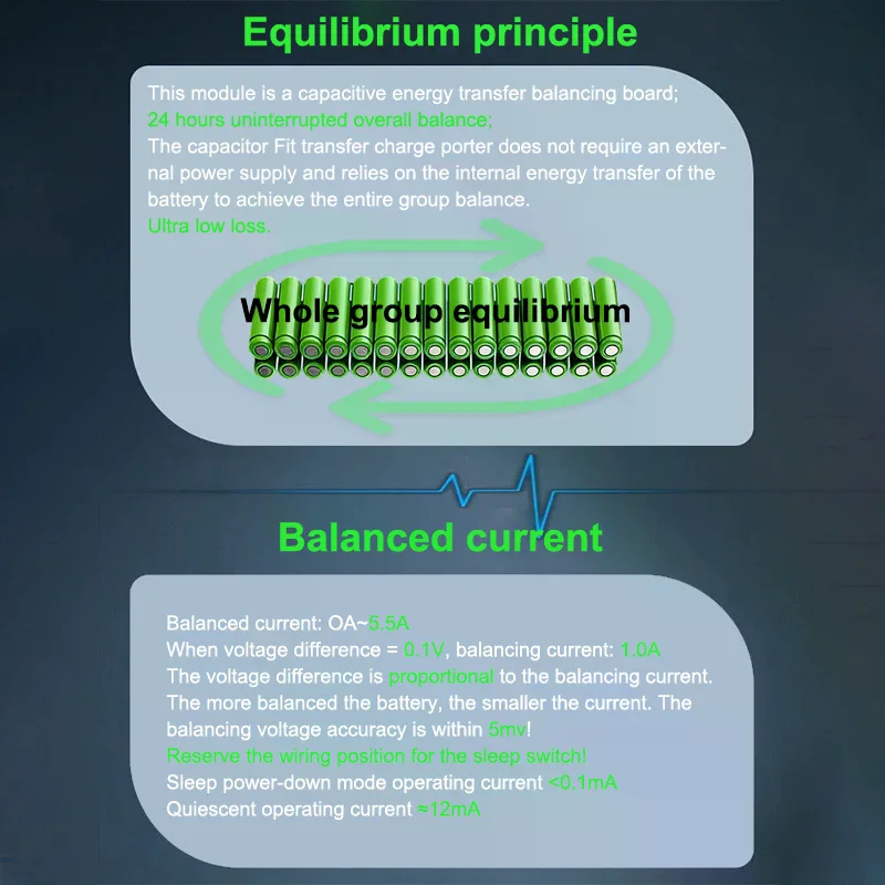 

Активный балансир для литиевых аккумуляторов 4S 8S 16S 5.5A, передача энергии, Lifepo4 Li-ion 12V 24V 36V 48V, защита BMS