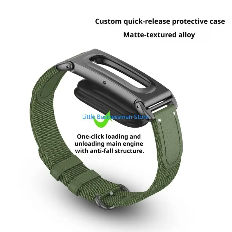 Fabric Texture Watch Strap with Case Frame, Routine Wear Comfort and Pin Fastener Support for Daily Use and Commuting M76A