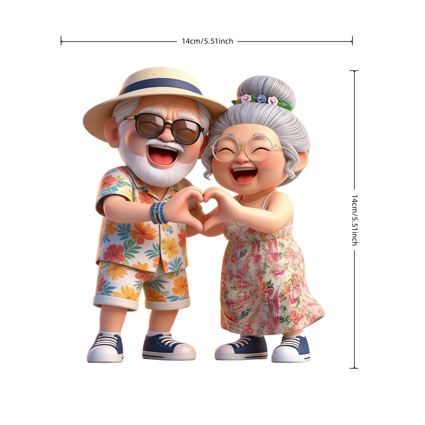 1pc Stylish Elderly Couple Vinyl Car Decal, Romantic Love Design Decor Sticker for Car, Motorcycle, Laptop & Wall