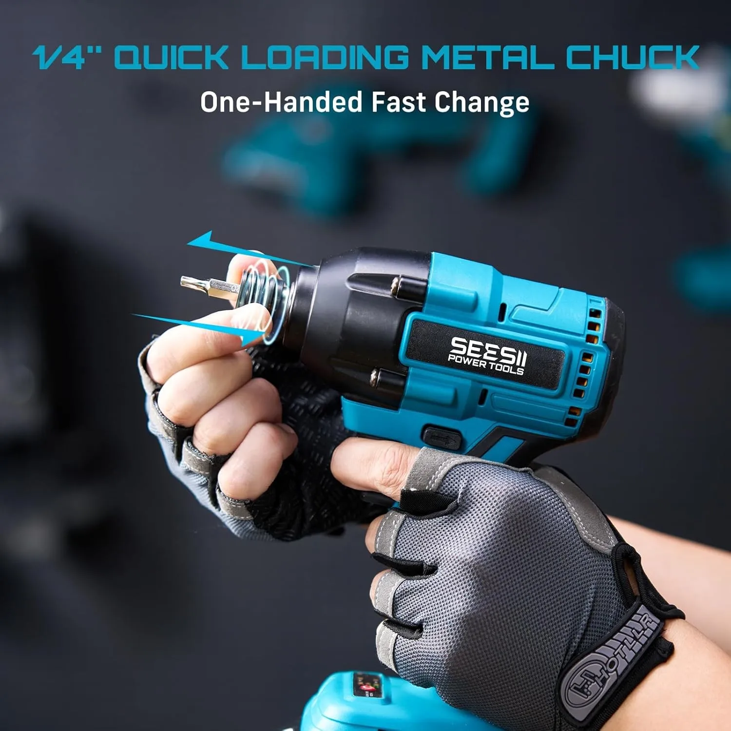Seesii Electric Screwdriver 180N.m Wireless Brushless Impact Drill Electric Impact Driver Kit for Makita 21V Max With 2*2.0Ah Batteries - view 5