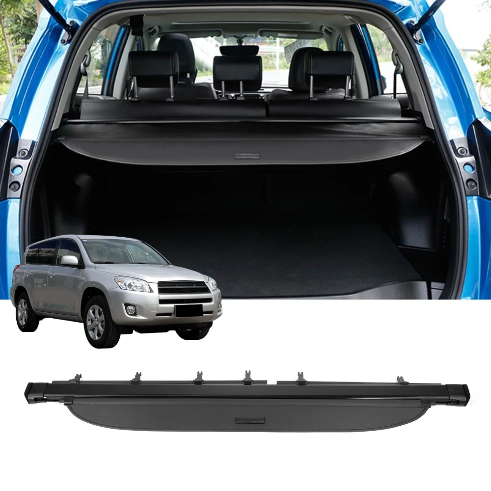 Trunk Privacy Cargo Cover for Toyota RAV4 2006-2012 Retractable Rear Cargo Storage Rack Luggage Security Shield Shade