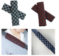2 Pieces Car Safety Seat Belt Strap Soft Shoulder Pads Cover Black Cotton Cushion Harness Protector Adult Kid