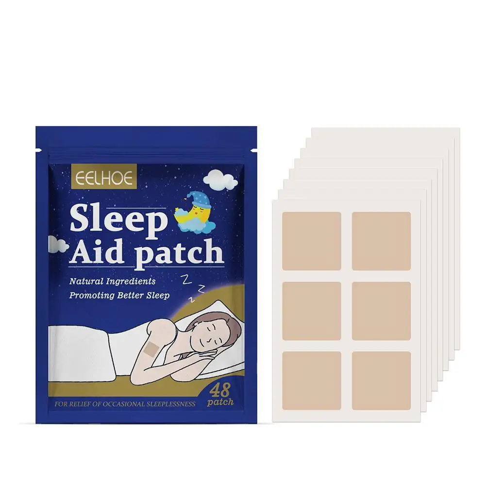 Parches para Dormir 48 Piezas, Naturales a Base de Hierbas, Relajantes, Calmantes, Alivian la Tensión Muscular, Reducen la Ansiedad, Mejoran la Calidad del Sueño Profundo, Adhesivos para el Cuidado Corporal