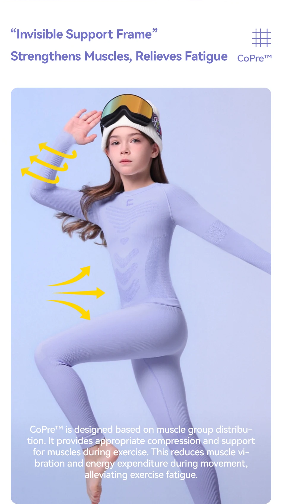 COPOZZ Ski-Thermo-Unterwäsche-Set für Mädchen und Jungen, Kinder, Winter, Outdoor, schnell trocknend, weich, solide, neues Ski-Kleidungsset, Sport – Detail 17
