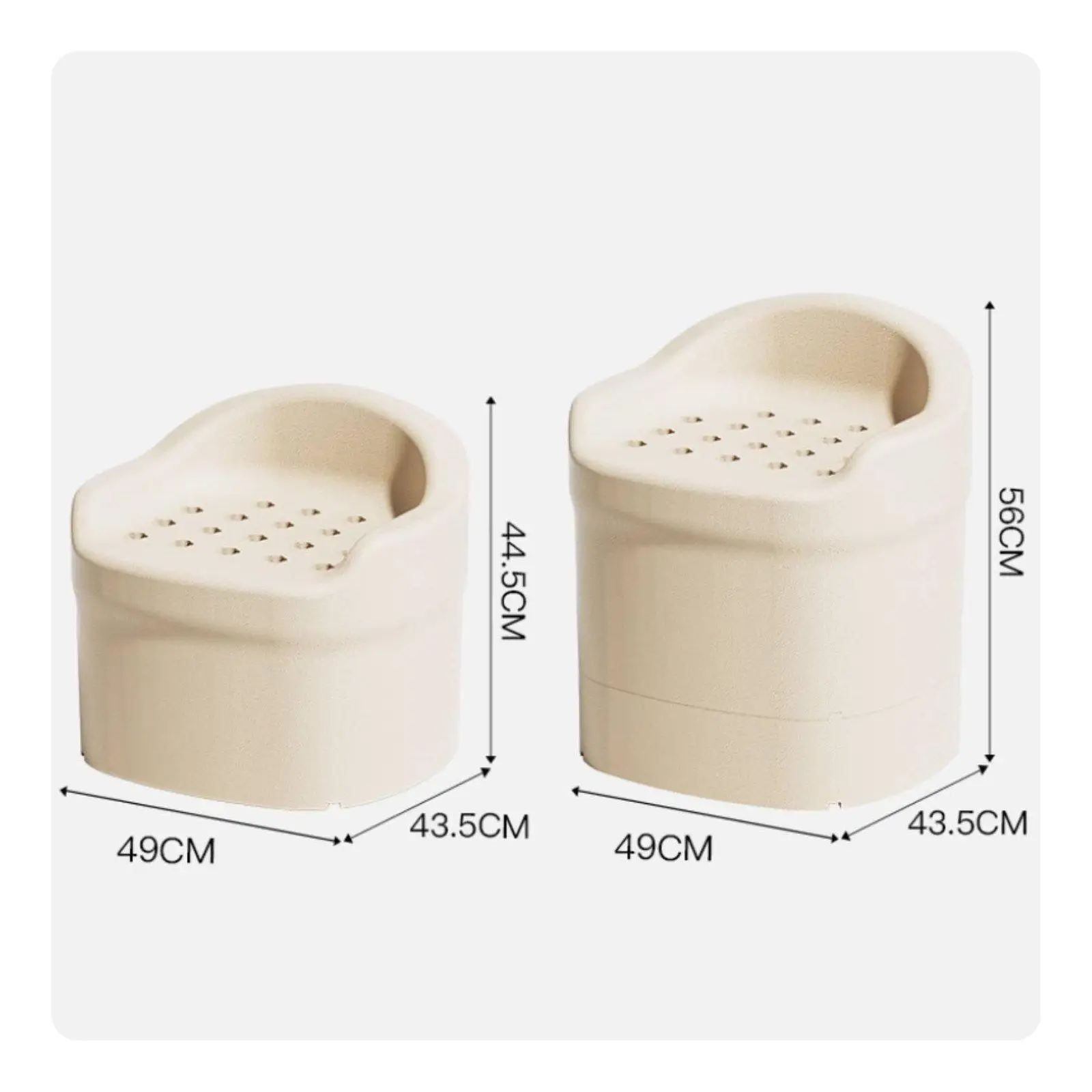Non Slip Bathing Chair for Elderly EPP Material Shower Bench with 18 Drain Holes and Contoured Comfortable Seating