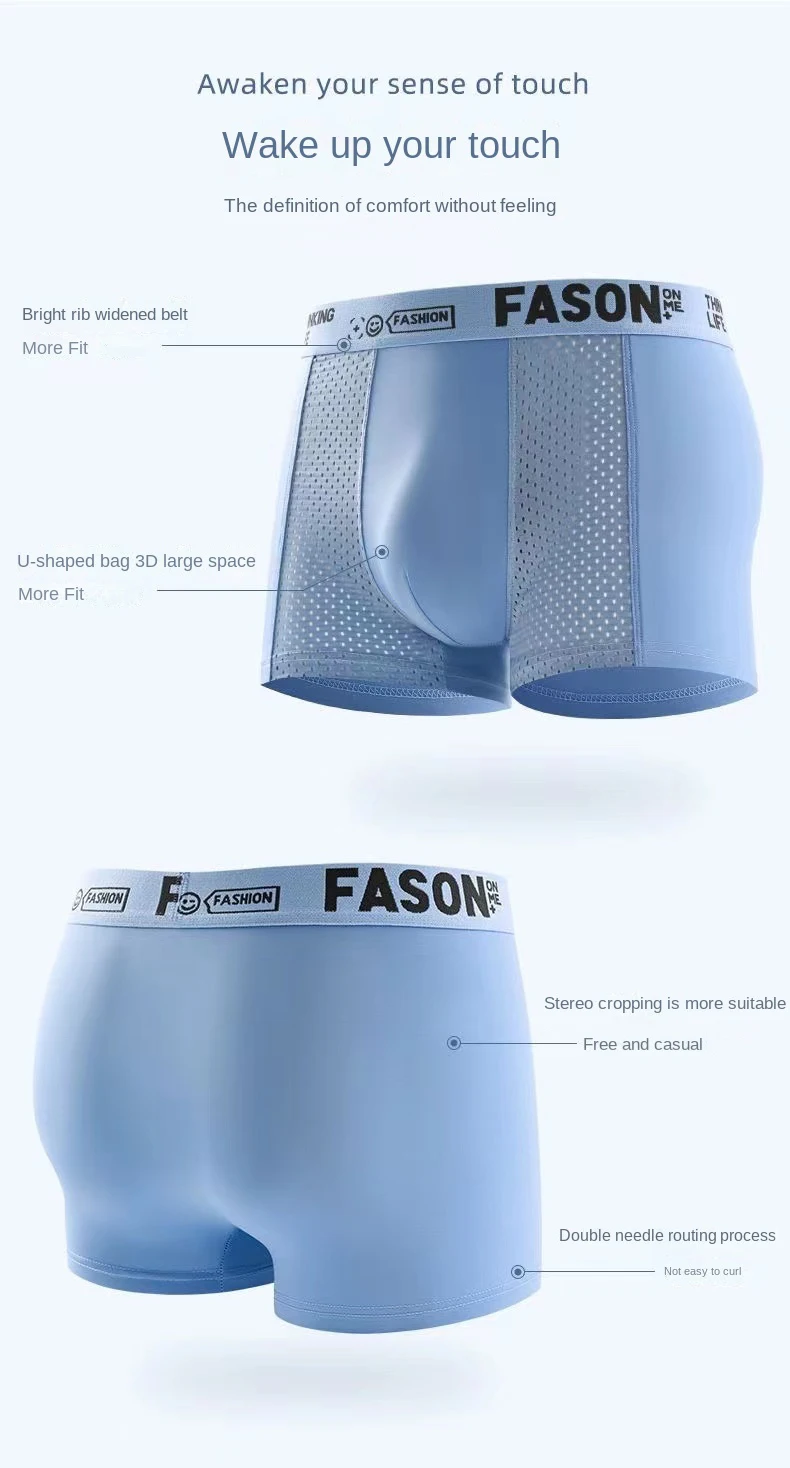 4 stücke Mesh Eis Seide Boxer Shorts männer Unterwäsche FASQM Unterhose Atmungsaktive Sexy Dünne Höschen Bambus Dessous Plus Größe L-6XL – Detail 10