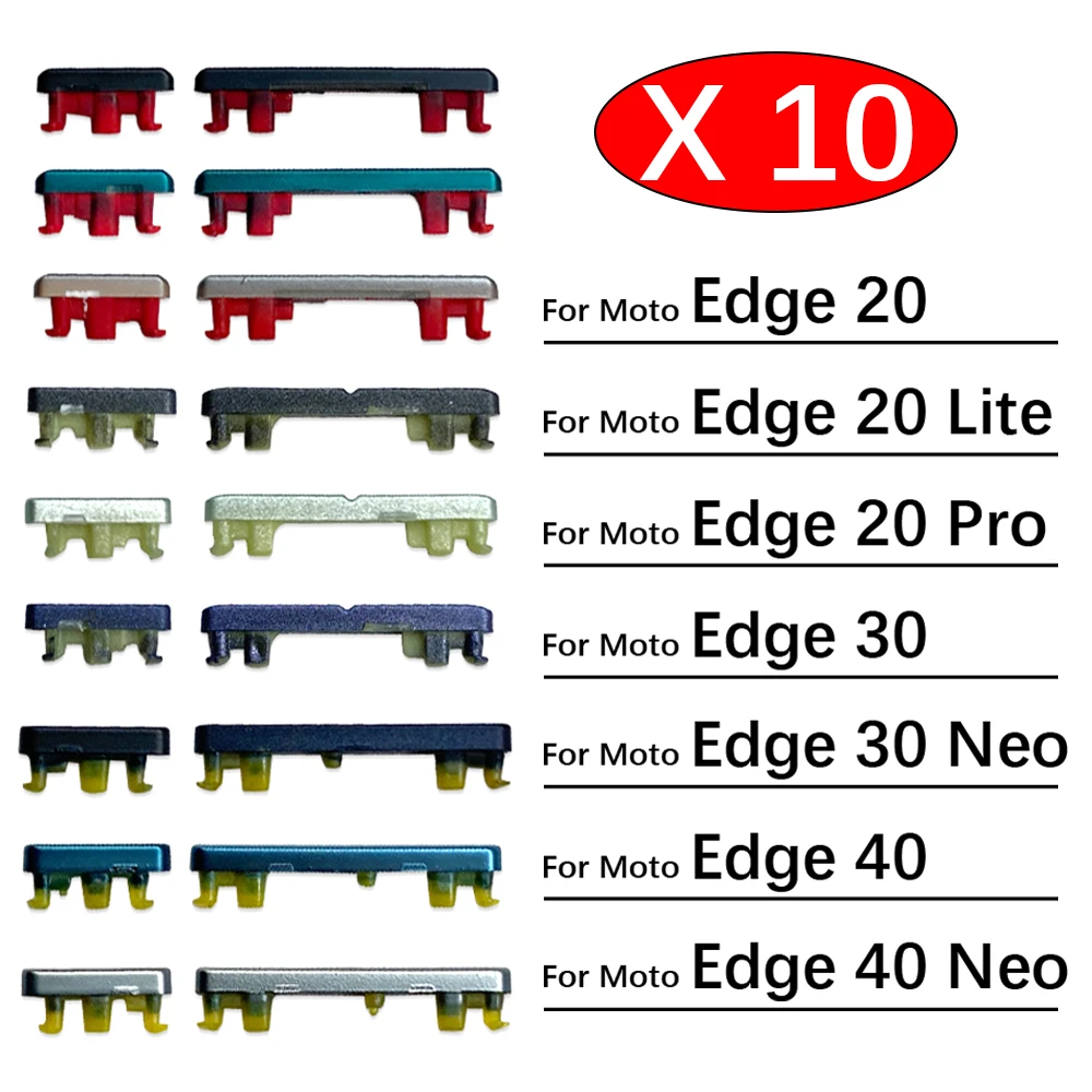 

10Pcs/Lot, Power Volume Side Button Key For Motorola Moto Edge 20 30 40 Neo Pro lite Replacement Parts