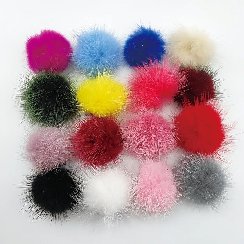2 PCS 4cm Mink BallSweet Women Colorful Young Netizen Simple Y2k Girl Solid Cute Plush Accessories Bangs Hairpin Hair Clips