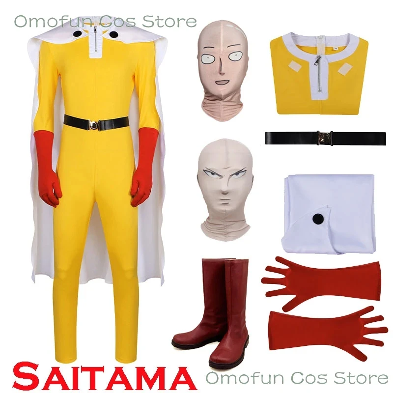 s,3'g\7;ONE PUNCH-MAN Saitama Cosplay Costume Cape Boots Mask Wanpanman Anime Roleplay Clothes Halloween ACG Gathering 4;b,7\k/8 view 2