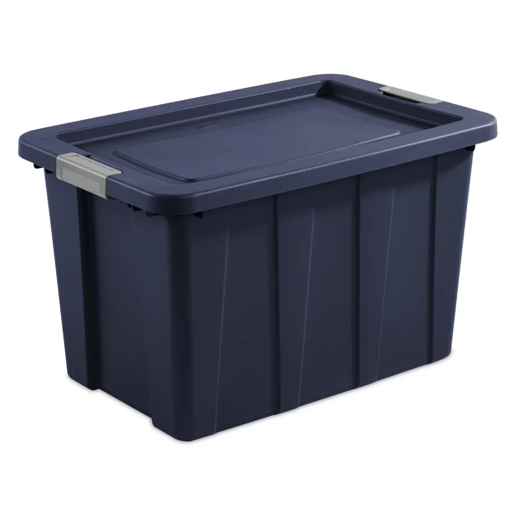 30 Gallon Latching Tuff1 Tote Plastic, Dark Indigo, Set of 4 Furniture Decoration Classical Elegance