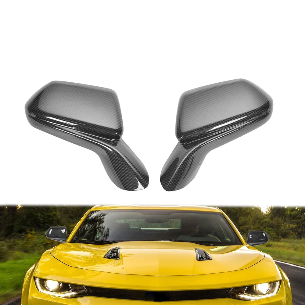 For Chevy Camaro LT/SS/RS/ZL1 2016-2022 Real Dry Carbon Fiber Rearview Side Mirror Cover Cap Exterior Door Rear View Case Trim