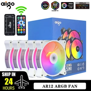 Aigo ar12 beyaz 120mm pc bilgisayar kasası soğutma fanı cpu soğutucu 6pin ayarlanabilir rgb led, 12 cm sessiz fan, hızını ayarlamak, 5 v fan argb Isıtılmış tütünün 6 büyük satışı-no. 6