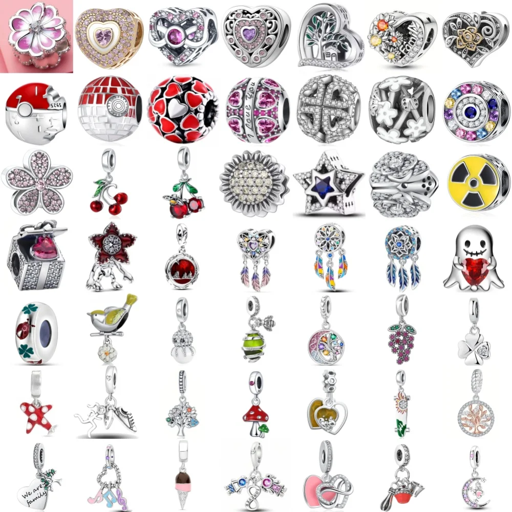 

Fashion New S925 Silver, Red Cherry, Airplane, Heart-Shaped Beads Suitable For Original Bracelets DIY Accessories Charm Jewelry