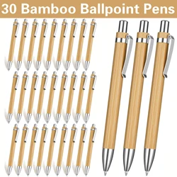 30Pcs Bamboo Pen Bamboo Retractable Ballpoint Pen Black Ink 1 Mm Office Products Pens Bamboo Ballpoint Pen Wood Ballpoint Pens