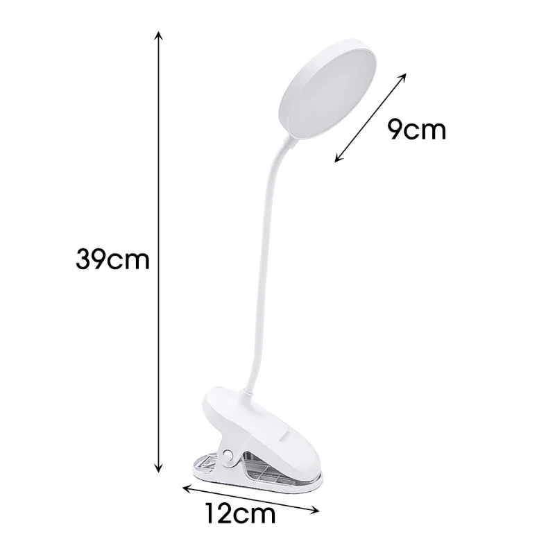 3 Colors Clip LED Desk Lamp Touch Dimming Eye Protection Night Light Desktop USB Plug Study Bedroom Bedside Table Lamps