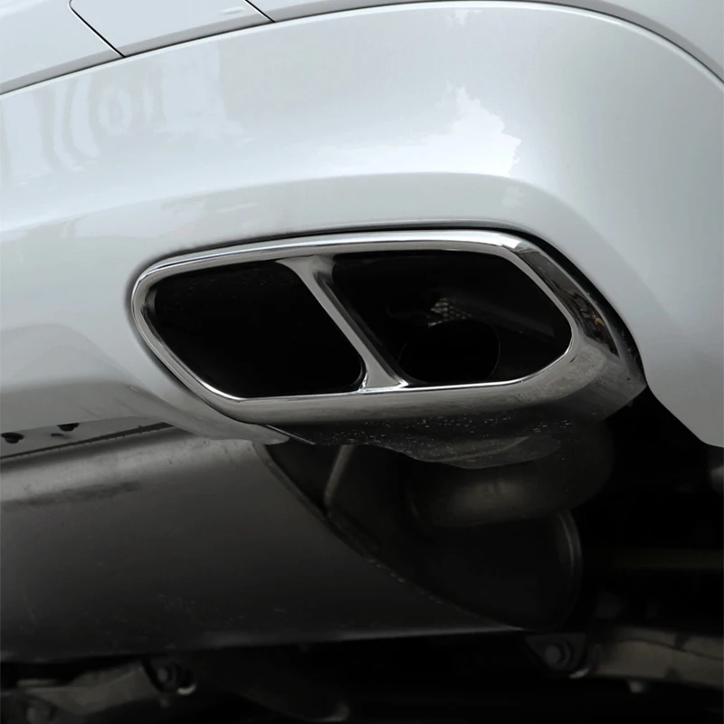 Rear Dual Exhaust Muffler Tail Pipes Tip Trim Cover For Volvo XC60 Accessories 2017 2018 2019 2020