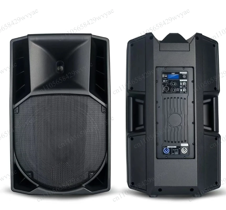 15 Inch 1300W Active Stage Speaker,75mm Coil PP Plastic Cabinet for Outdoor Conference Performance