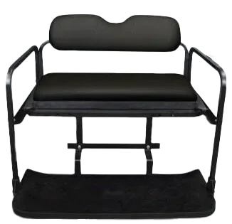 All-Plastic Golf Cart Rear Flip Seat Kit Fit Club Car DS Gas/Electric Carts Alloy Grab Bar Flip Folding Back Cushions Golf