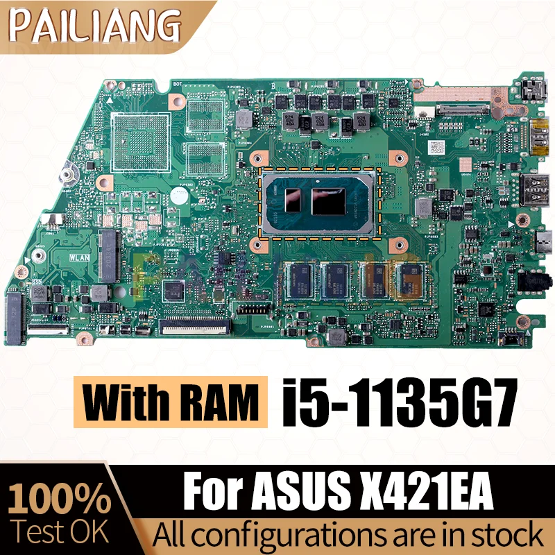 X421EA For ASUS S433EA X421EQ S433EQ I421EA K433E V433E X521EA X521EQ S533EQ S533EA V533E  i5-1135G7 With RAM Notebook Mainboard