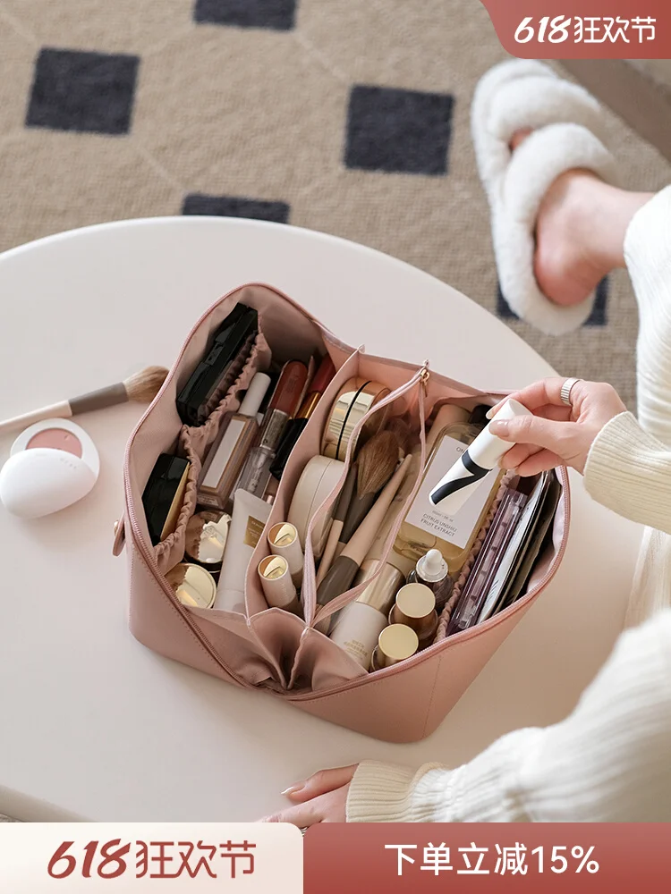 

Cosmetic bag women's 2025 new portable large-capacity portable makeup brush storage bag high-end travel toilet bag