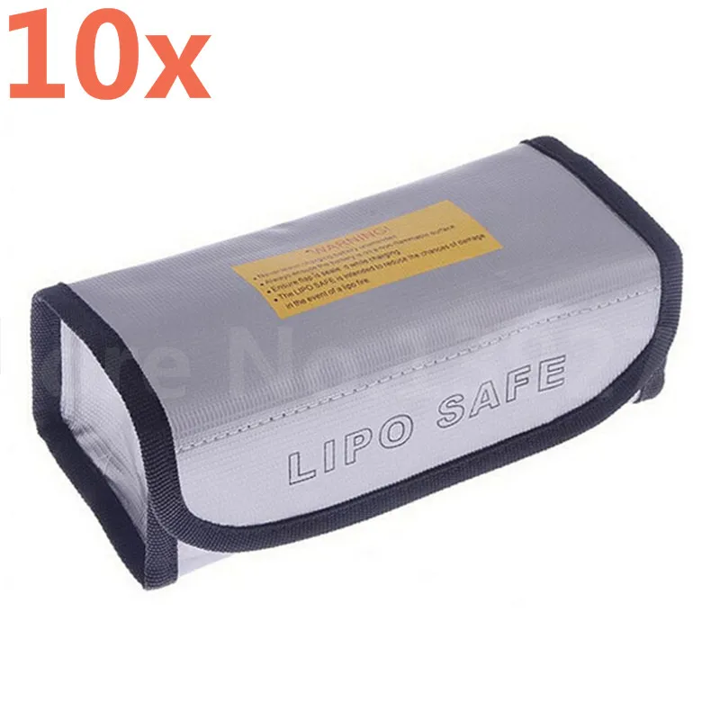 10Pcs Arrowmax RC Square LiPo Safe Bag Battery Safety Li-Po Protect Bag Pouch Safe Guard Charge Sack 185 X 75 X 60 mm AM-199502