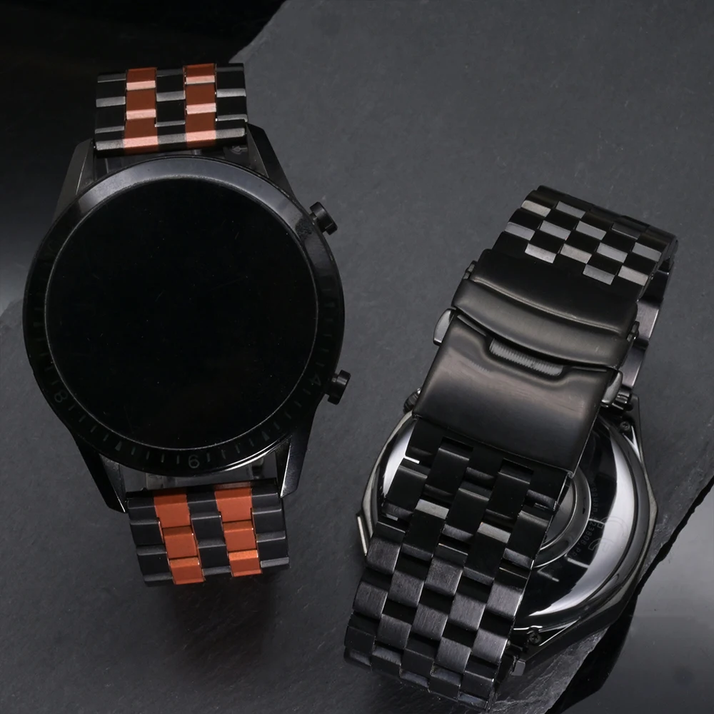 Cinturino in metallo di lusso da 22 mm per Huawei Watch GT 4 GT 5 Pro 46mm cinturino da uomo d'affari in acciaio inossidabile per braccialetto Huawei Watch 4 4 Pro