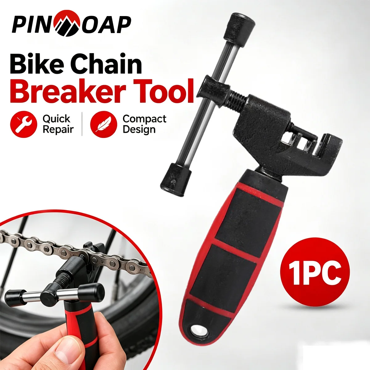 PINMOAP 1 Stück Fahrrad-Kettentrenner, handbetriebenes Werkzeug zum Entfernen von Kettengliedern, tragbares Werkzeug für MTB- und Rennradzubehör.