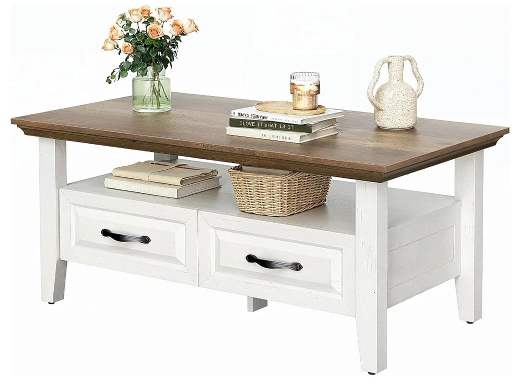 Modern style drawer style modern style coffee table, using MDF/OSB board, factory direct sales of living room furniture.