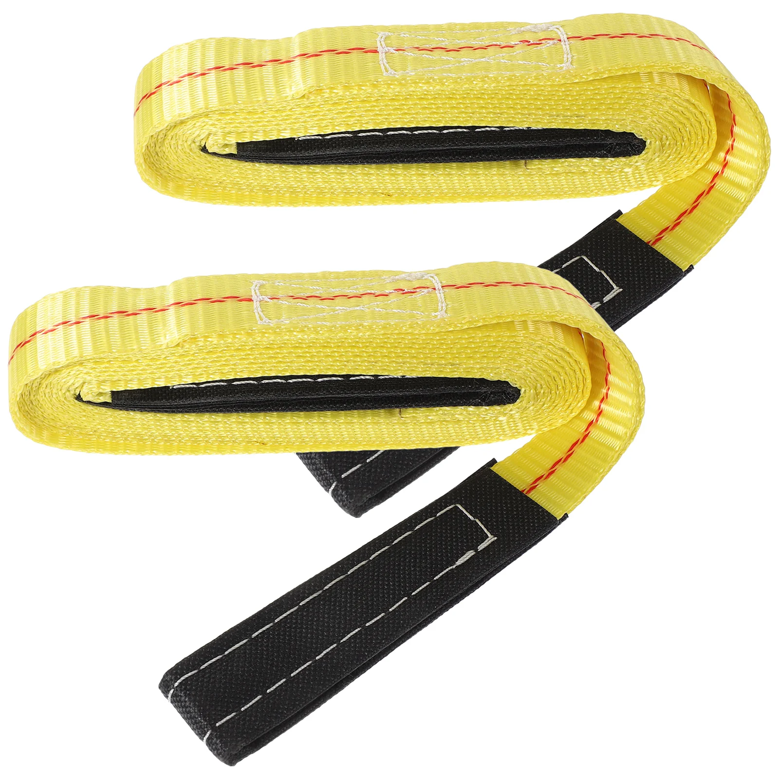 2 Pcs Tow Rope Web Sling Heavy Duty Lifting Slings Load Winch Straps for Hoist Moving Furniture with Flat Loops Webbing