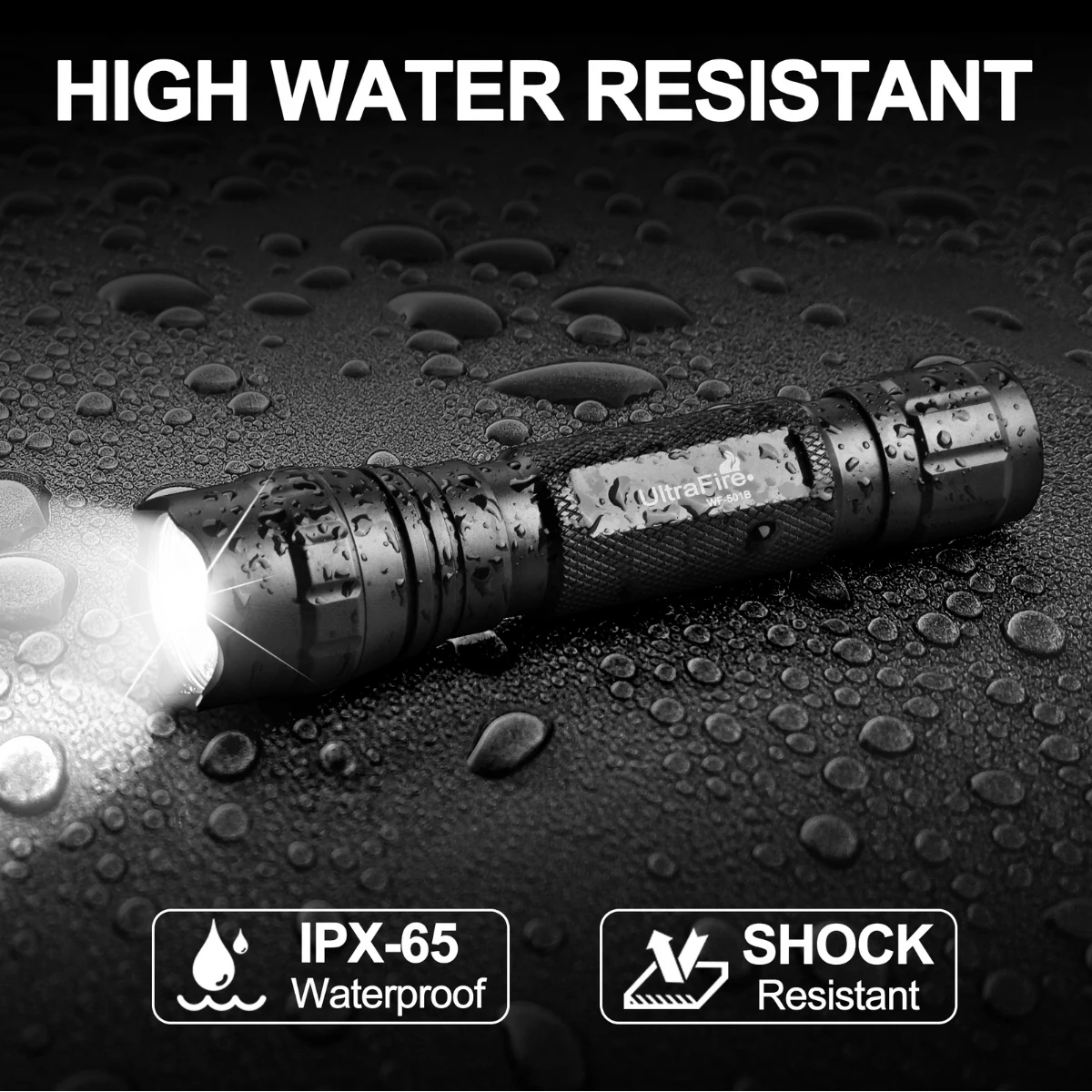 UltraFire WF-501B Army Tactical Flashlight 1000LM High Power Military LED Torch Rechargeable Lantern Portable Strong Tiki Light