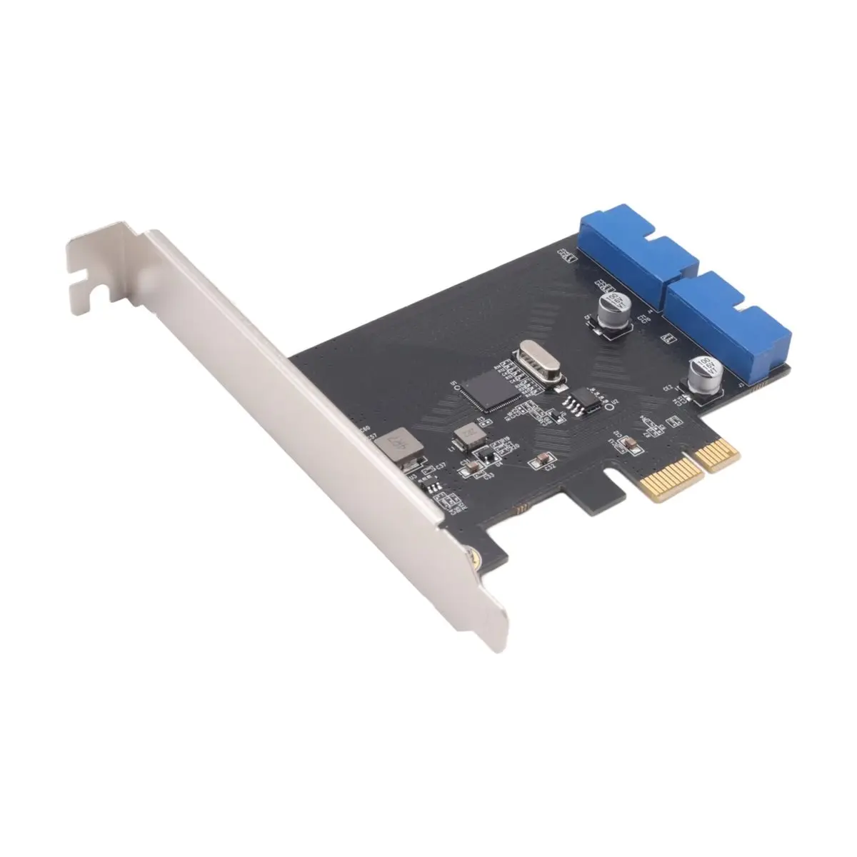 A49T PCI Express USB 3.0 19 Pin Expansion Card PCIE 1X to 2 Ports USB 3 19 Pin Adapter Internal USB3 20Pin Hub Header