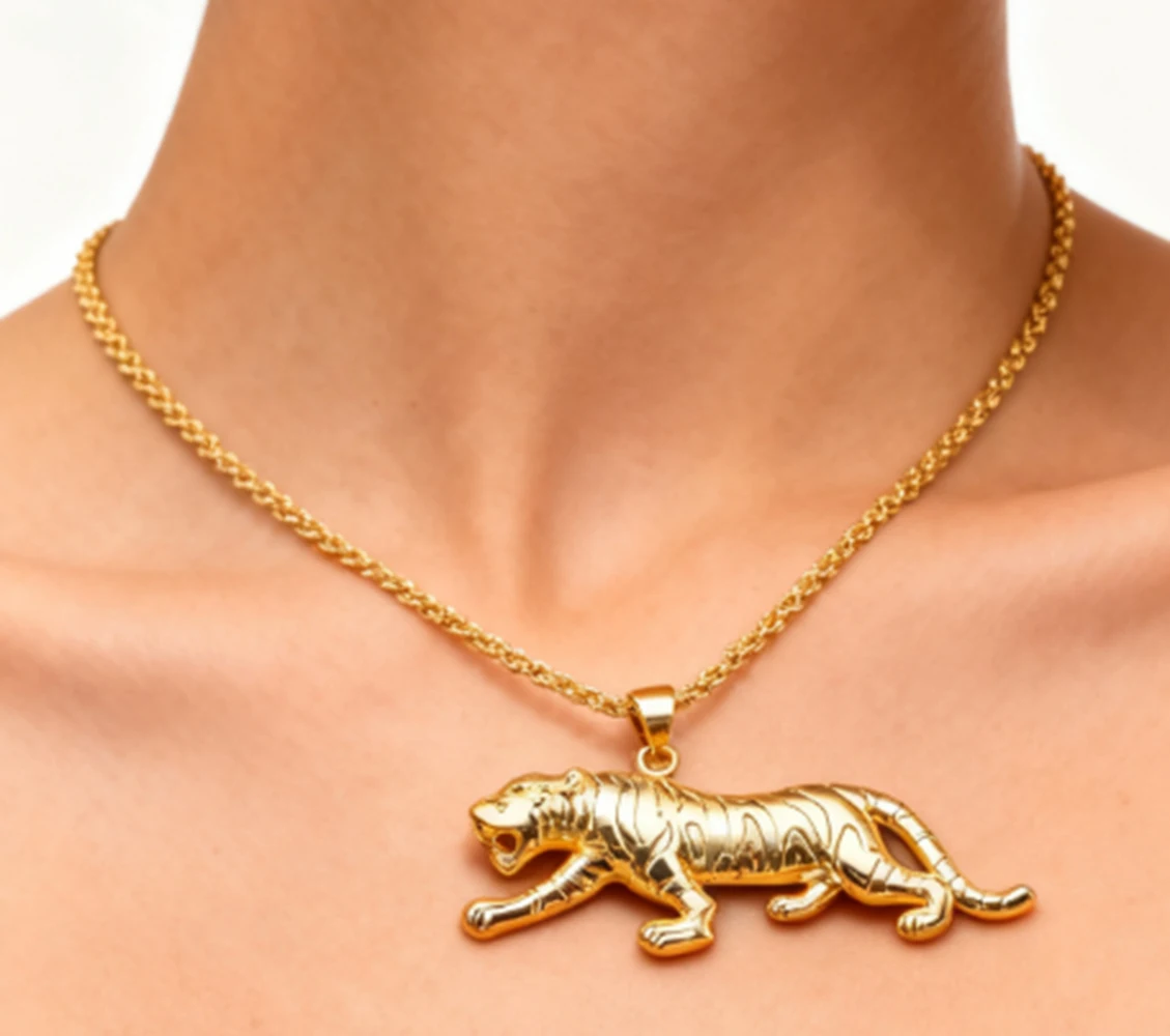 

Hip-Hop Punk stainless steel pendant necklace for men, bold gold-tone finish, exquisite jewelry accessory, classic daily gift id