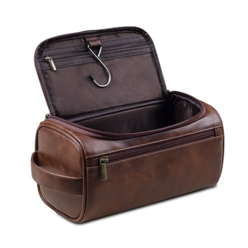 

Мужская косметичка большой емкости, водонепроницаемая дорожная искусственная кожа, многофункциональные сумки для хранения туалетных принадлежностей