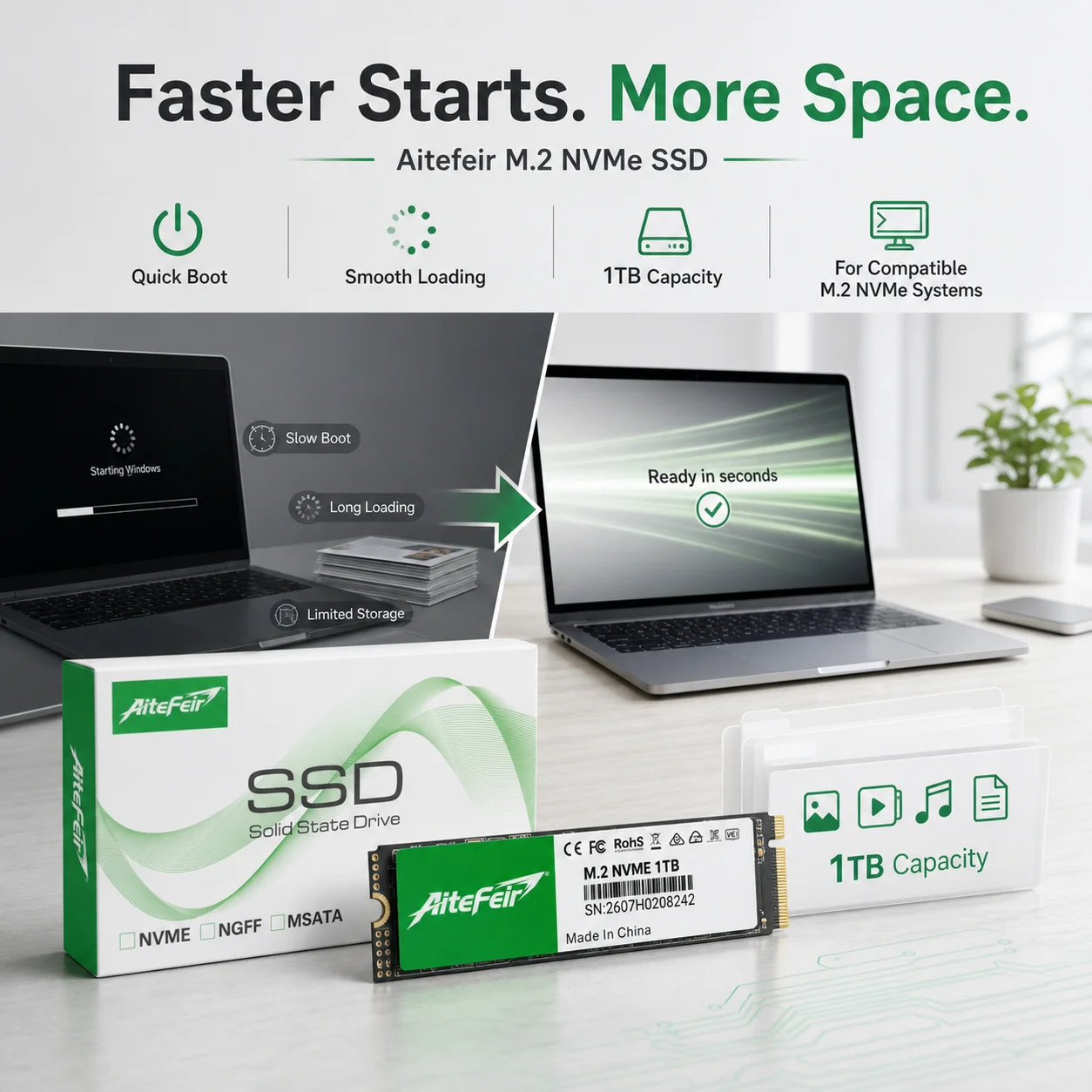 aitefeir-m2-nvme-ssd-unita-a-stato-solido-interna-128gb-256gb-512gb-1tb-2tb-ssd-m2-2280-ad-alta-velocita-per-laptop-e-pc-desktop