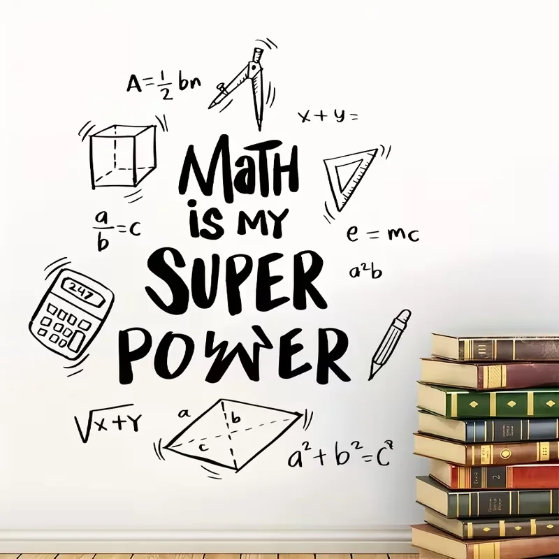 1pc Creative School Season Math Slogan Vinyl Wall Decals Sayings Art Lettering Wall Stickers for Bedroom Living Room Inspiration