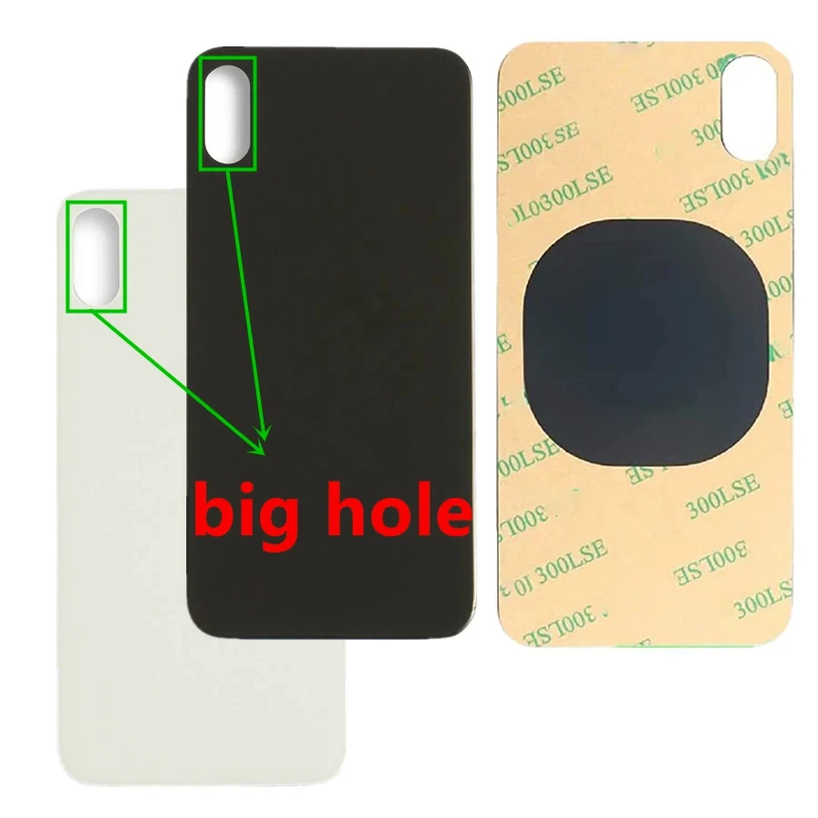 Back Glass For iPhone XS Panel Battery Cover Big Hole Rear Door Housing Case Replacement Parts With Free Back Glue Free Shipping image 4