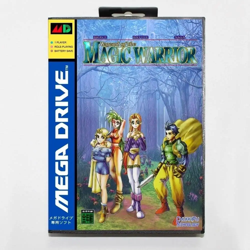 Hot Sale Brave Battle Saga Legend of the Magic Warrior Game Card With JP Box 16bit MD Cart For Sega Mega Drive/Genesis