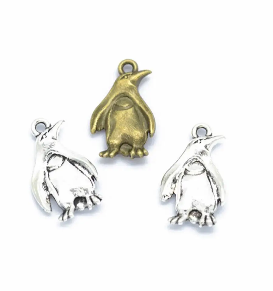 70pcs Charms Animal Penguin 20x12mm Tibetan Silver Color Pendants Antique Jewelry Making DIY Handmade Craft F0343