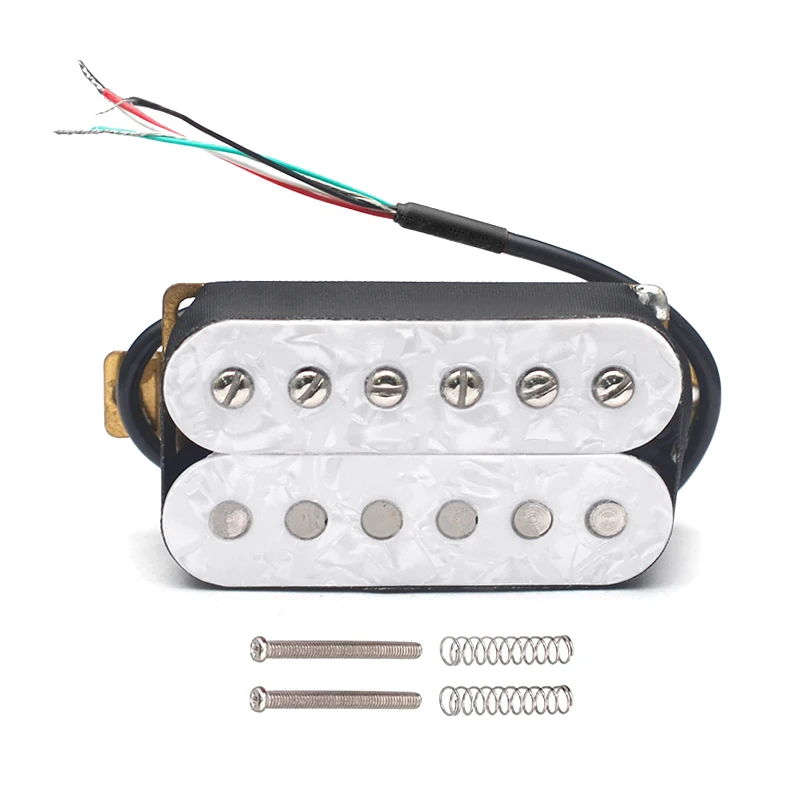 White Pearl Electric Guitar Humbucker Adjustable Screw Dual Coil for 6 String Electric Guitar Coil Spliting Pickup N7.5K/B15K