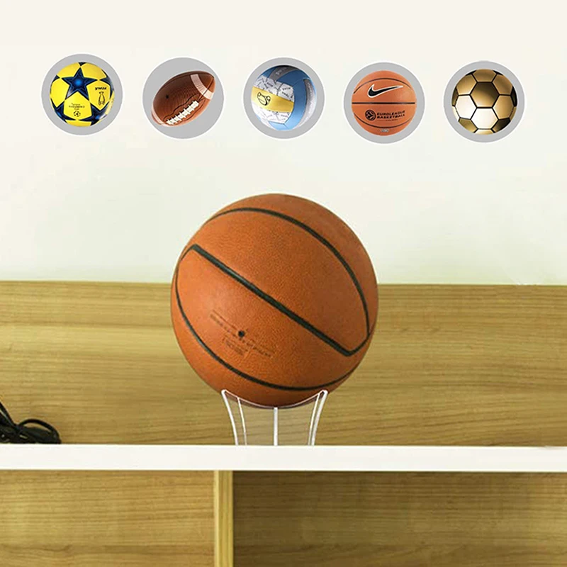 1PC Acrylic Sports Ball Stand Basketball Holder Soccer Rugby Bowling Storage Rack Home Decoration