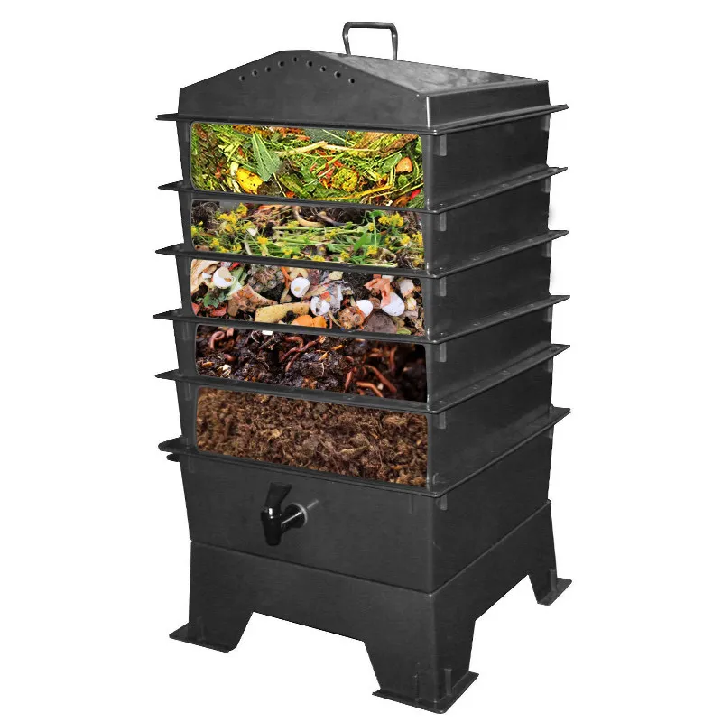 Horticulture Vermicompost Breeding Box Vermicompost Tower Household Homemade Worm Breeding Compost Box
