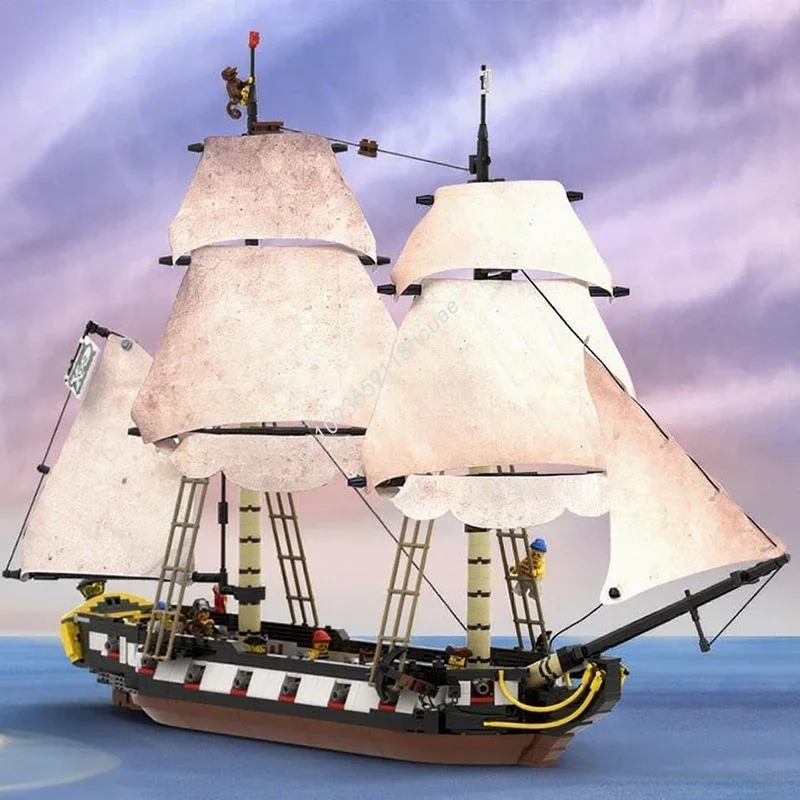 1690pcs MOC Barracuda Brig Pirates Building Block Christmas Gift Inspiring Creative Architecture Project Kit Design Enthusiasts