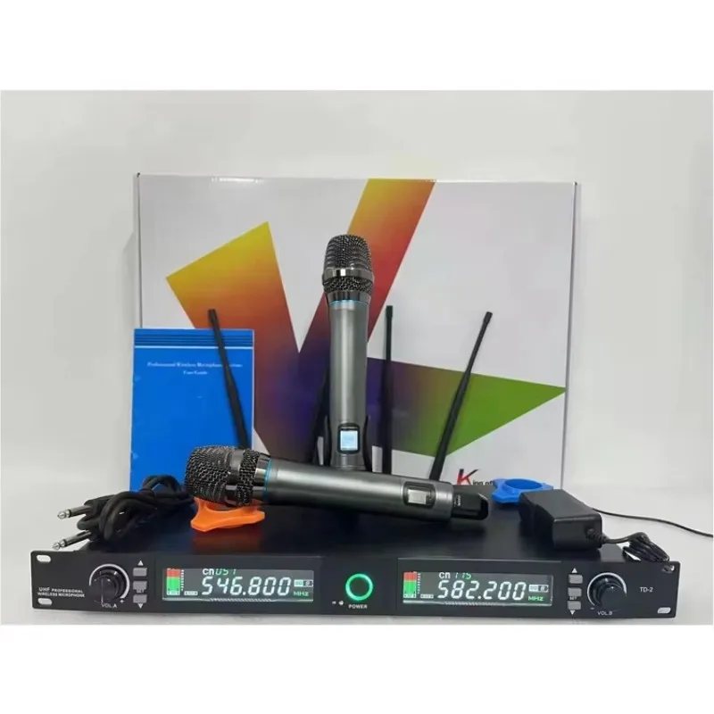 Professional 2-channel wireless microphone singing karaoke