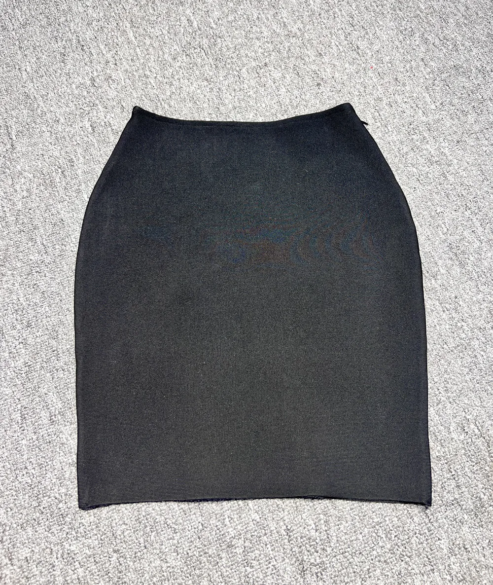 2024 New Women's Bandage Skirt Fashion Versatile Solid Color Tight Mini Skirt Black Red Orange Khaki White Pink Bandage Skirt