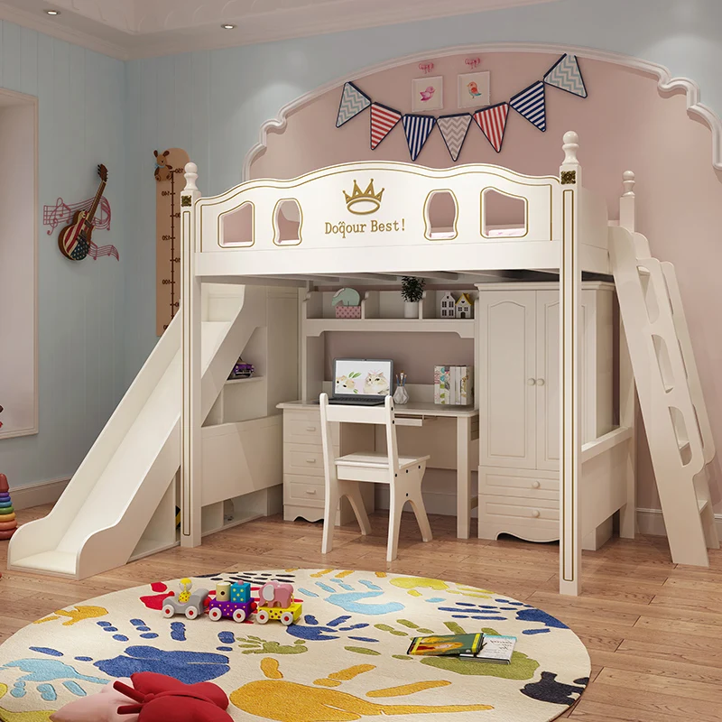 Children's upper and lower beds, wooden bunk beds, double bed, high and low bed, mother bed, small unit size, customizable