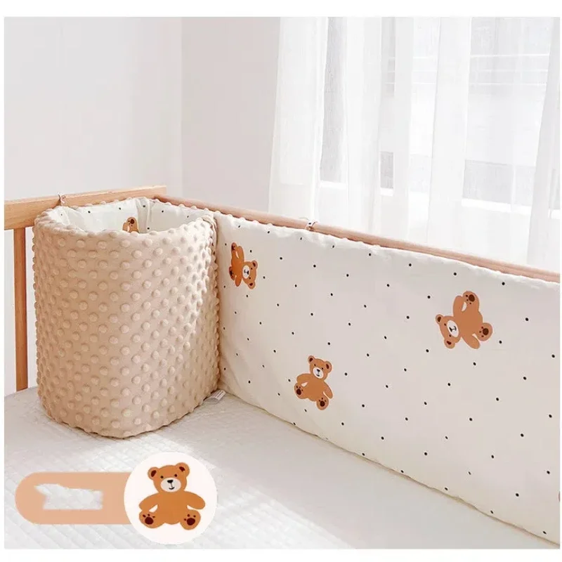 Integrated Detachable Baby Bed Guardrail-Anti-Collision Soft Bag Bed Surround Fence Safe Crib Perimeter Protection for Toddlers